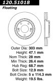 Front C-Tek Brake Rotor Kia Hyundai 121.51018